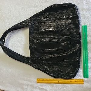 Beirn black snakeskin tote